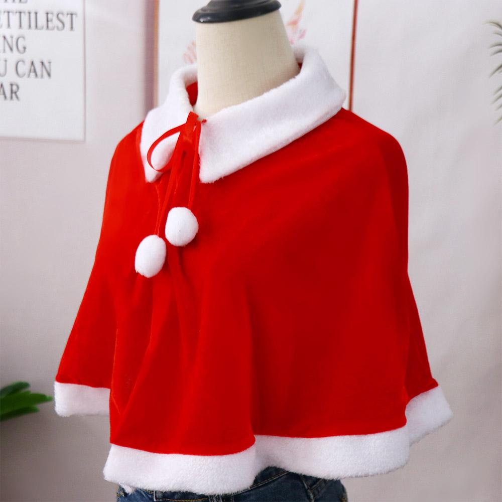 Girl Shawl Polyester Windproof Xmas Cape Cosplay Costume Christmas Cloak Women Hooded Ponchos