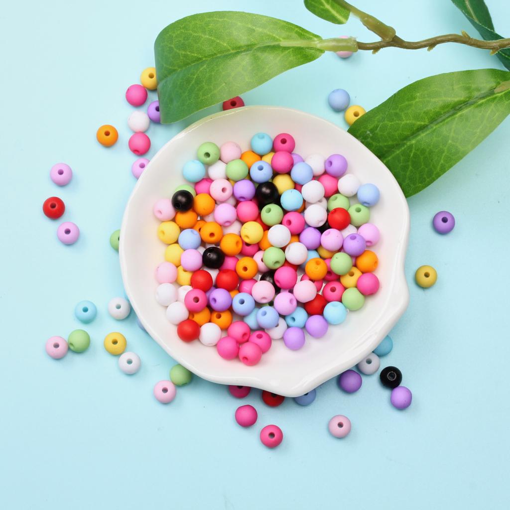 6mm 200Pcs Multicolor Spacer Acrylic Beads for DIY Pendant  Necklace Bracelet Jewelry Making Handmade Material Accessories
