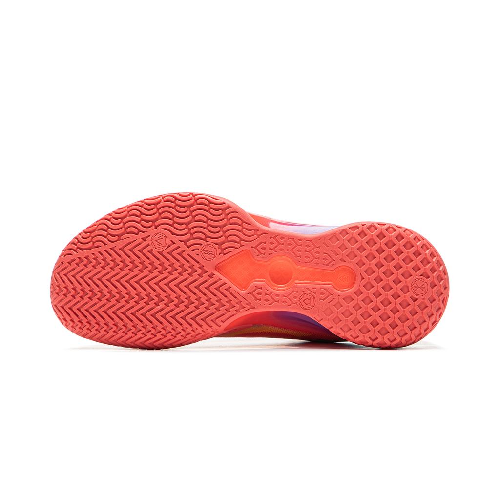 New LINING Knife 5 Basketball Shoes Men Low Top Fluorescent Flame Red ABAU101-6