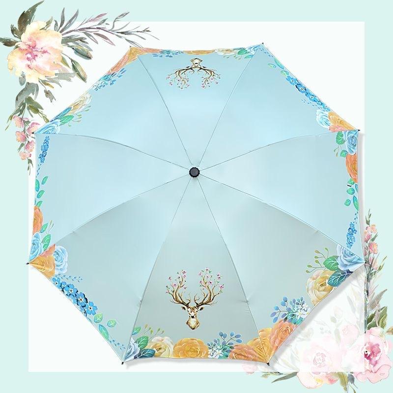 

Виниловый зонт с 8 костями, складной зонт вручную, зонтик с принтом лося