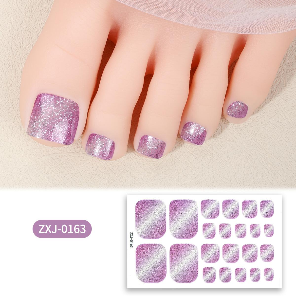 22 Astuces Autocollants Vernis Ongles d'orteil sans cuisson Paillettes Printemps Oeil de Chat Couverture Complète Bandes Autocollantes Vernis Ongles d'orteil DIY Autocollants pour Pieds