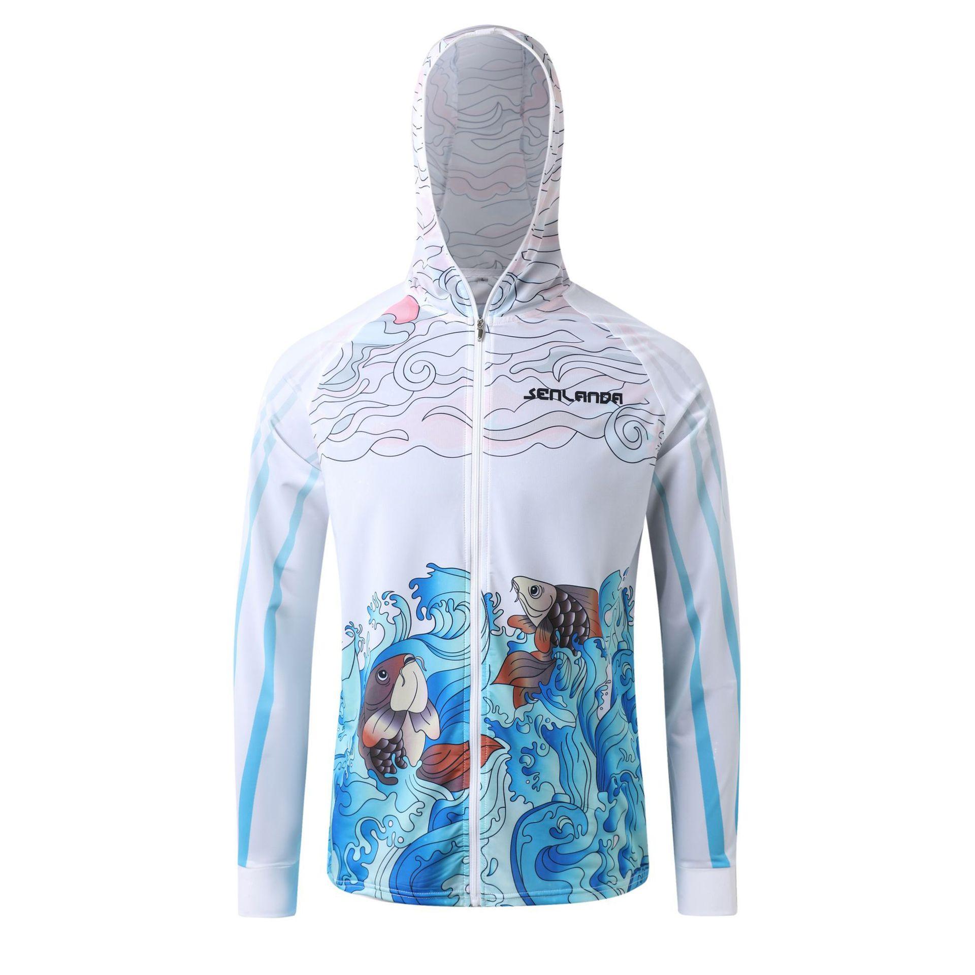 Outdoor sunscreen fishing ice silk clothing men s clothing men s and women s summer quick-drying breathable fishing new mosquito-proof clothing set S