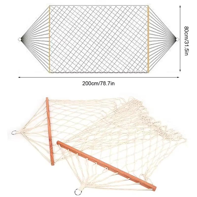 Camping courtyard travel hammock, anti-overturning mesh hammock, cotton rope hammock