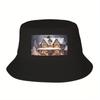 Warm Christmas Scene Bucket Hat Big Size Hat Beach Outing Derby Hat Unisex Cap Womens