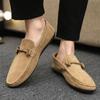 2025 Autumn Faux Suede Casual Men's Shoes Comfortable Men's Work Shoes Stylish Versatile Driving Loafers Slip-On Design