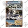 Putuo Decor Jerusalem City Vintage Metal Sign  Art Tin Plaque Metal Plaque for Living Room Study Home Decoration Wal Decor