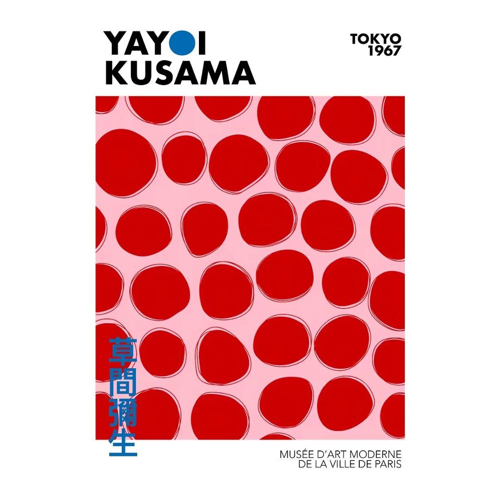 Japanese Famous Artist Yayoi Kusama Polka Dot Poster Exhibition Abstract Prints Canvas Painting Wall Art Picture Home Room Decor