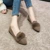 Fashion 2025 New Women Flats Furry Sweet Flat Shoes for Women Spring Casual Shoes Slip on Loafers Shoes Soft Sole Comfortable