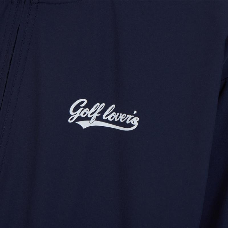 GOXO Golf Rubber Woven Half Zip For Men Navy