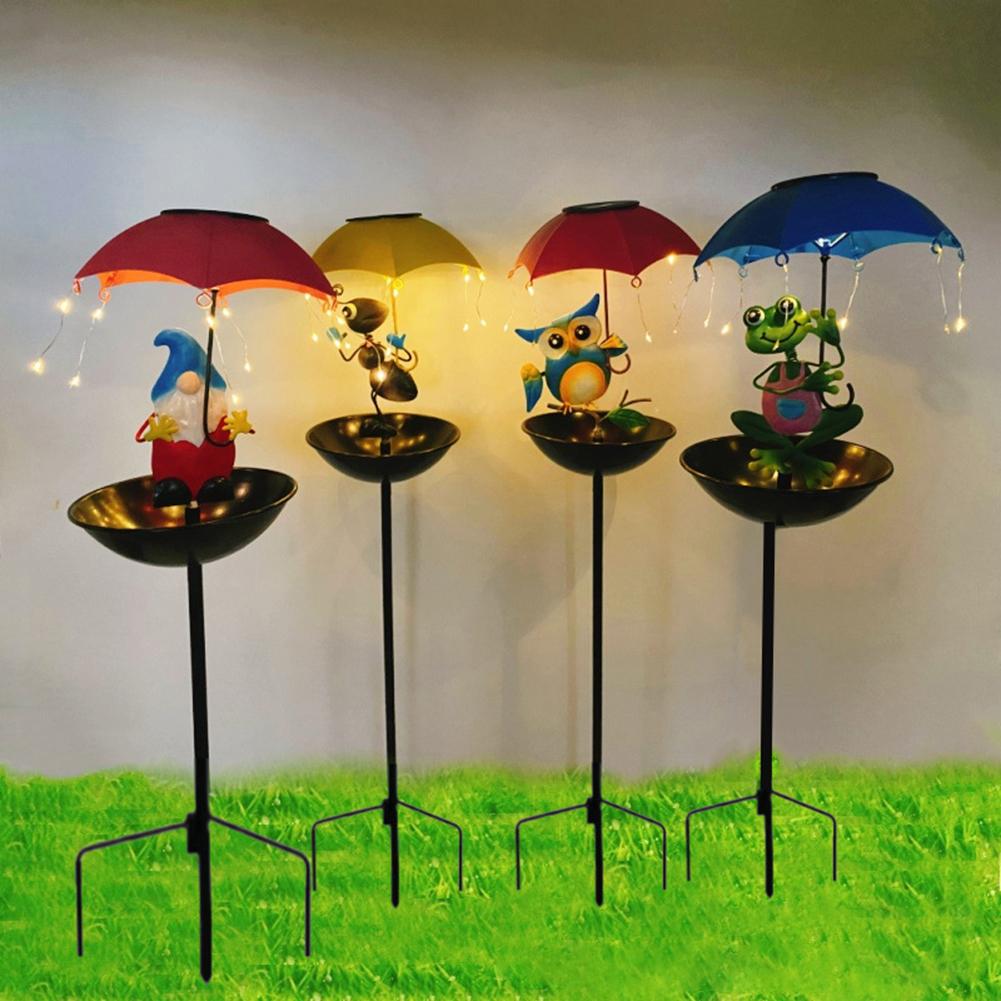 LED Solar Outdoor Lights with Bird Feeder Decoration Atmosphere Light Cute Garden Decorative Stake for Outdoor Villa Yard Decor