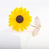 Japanese & Korean-Style Cute Sunflower Brooch Pin - Anti-Exposure, Fashionable, Creative Accessory for Women