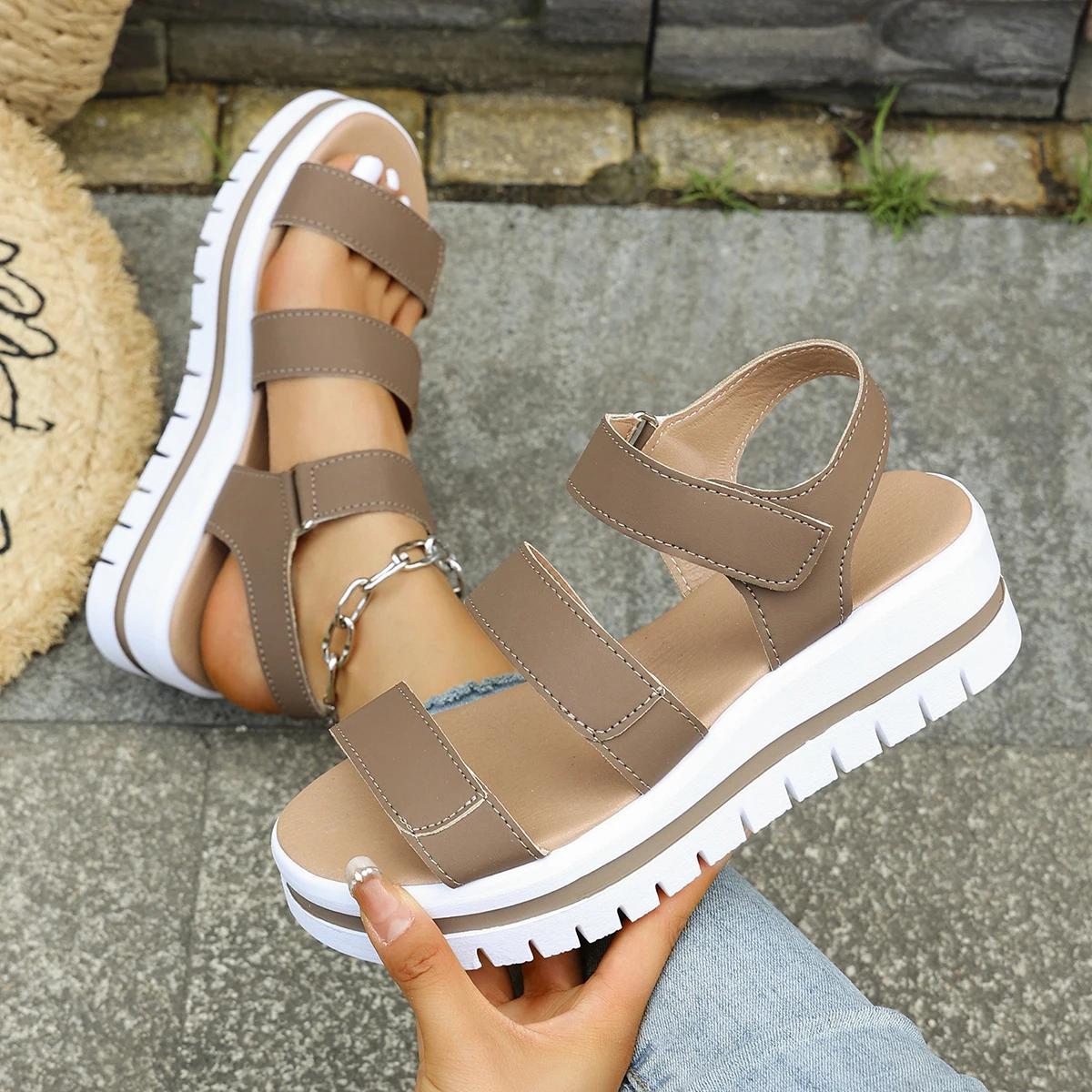 

Fashion Sandals Women New Summer Beach Lightweight Heels Sandals Summer Shoes for Women Wedge Sandal with Platform Wedges Shoes Female 36 коричневый