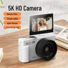 5K HD Flip Screen Camera WD08 with WiFi, Autofocus, Beauty Filters, Retro Mirrorless Design.