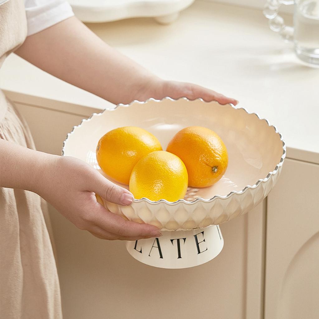 Fruit Plate Serving Dish Buffet Plates Decorative Tray Round Pedestal Fruit Bowl for Restaurant Birthday Parties Buffet Dinner