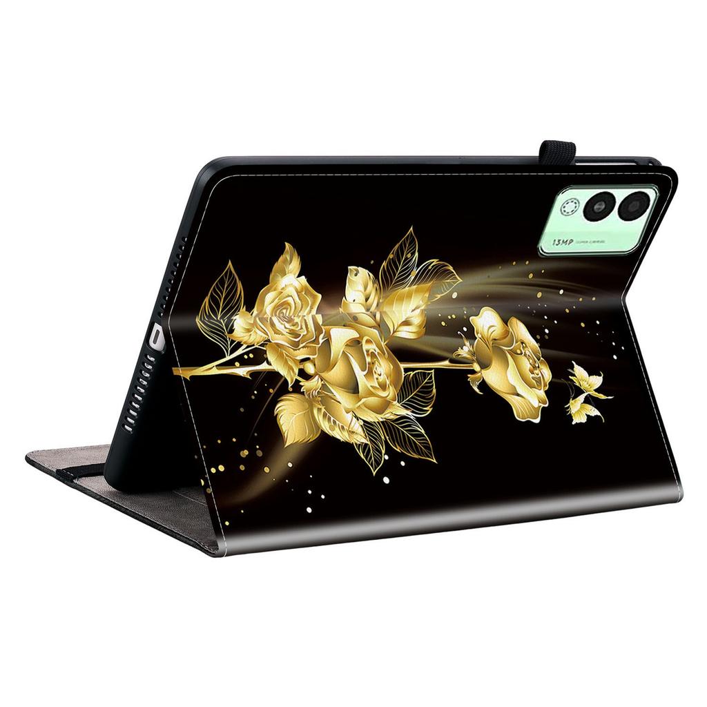 Für TECNO Megapad 11 Lederhülle Muster bedruckt Ständer Tablet-Hülle mit Kartenfächern