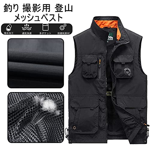 [Manatsulife] Mesh Vest Outdoor Vest for Men - Fishing, Photography, Photographer, Father's Day Gift, Fishing, Hiking, Multifunctional, Fashionable, S