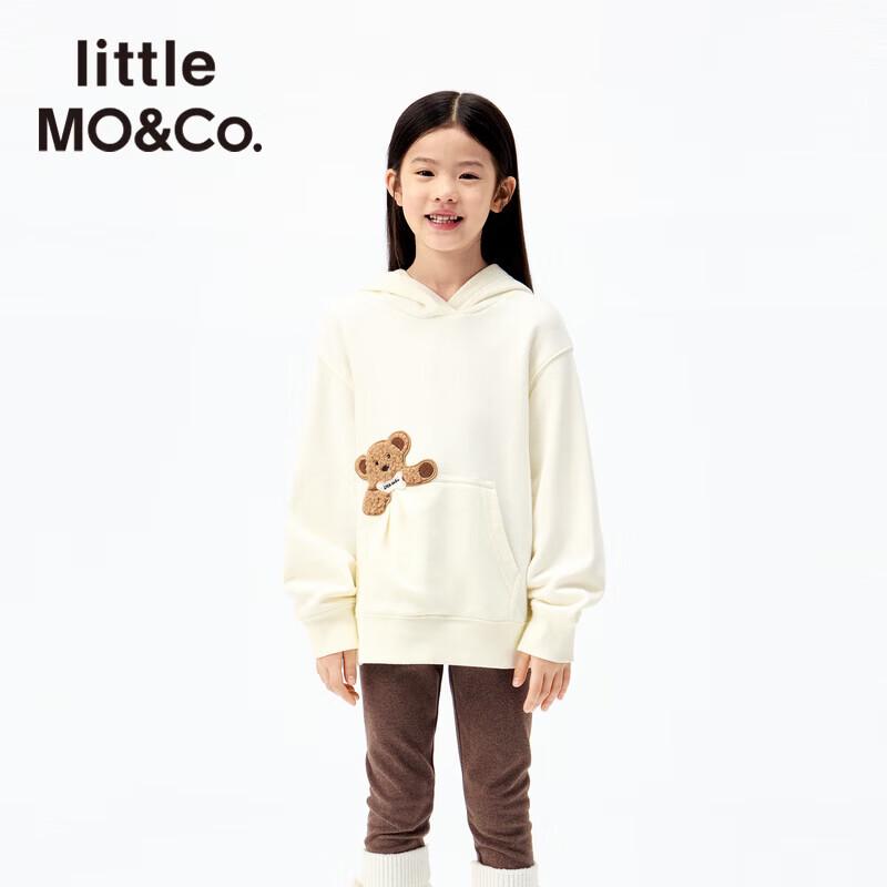 

little MO&Co. Unisex Kids Bear Embroidered Hooded Sweatshirt 130