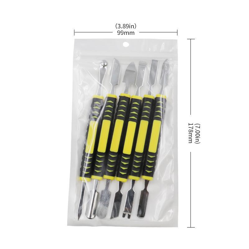 6-Piece Double-Headed Metal Pry Tool Set for Phone and Computer Disassembly 6-Piece Metal Pry Tool Set