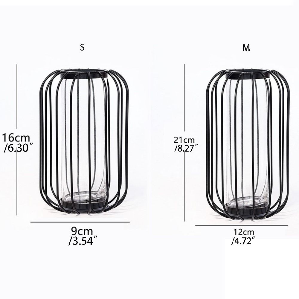 Metal Frame Geometric Flower Vase Fashionable Nordic Plant Holder Iron Hydroponic Vase Living Roon
