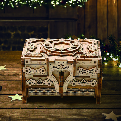 3D dreidimensionales Puzzle antike Aufbewahrungsbox Holzpuzzle verbessern die Konzentration DIY Puzzlemodell, koreanische beliebte Puzzles