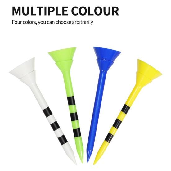 10Pcs Plastic Golf Tee Cup Design Keep Stable Strong Toughness Unbreakable Professional Reduce Friction Serving Pins 83mm Practice