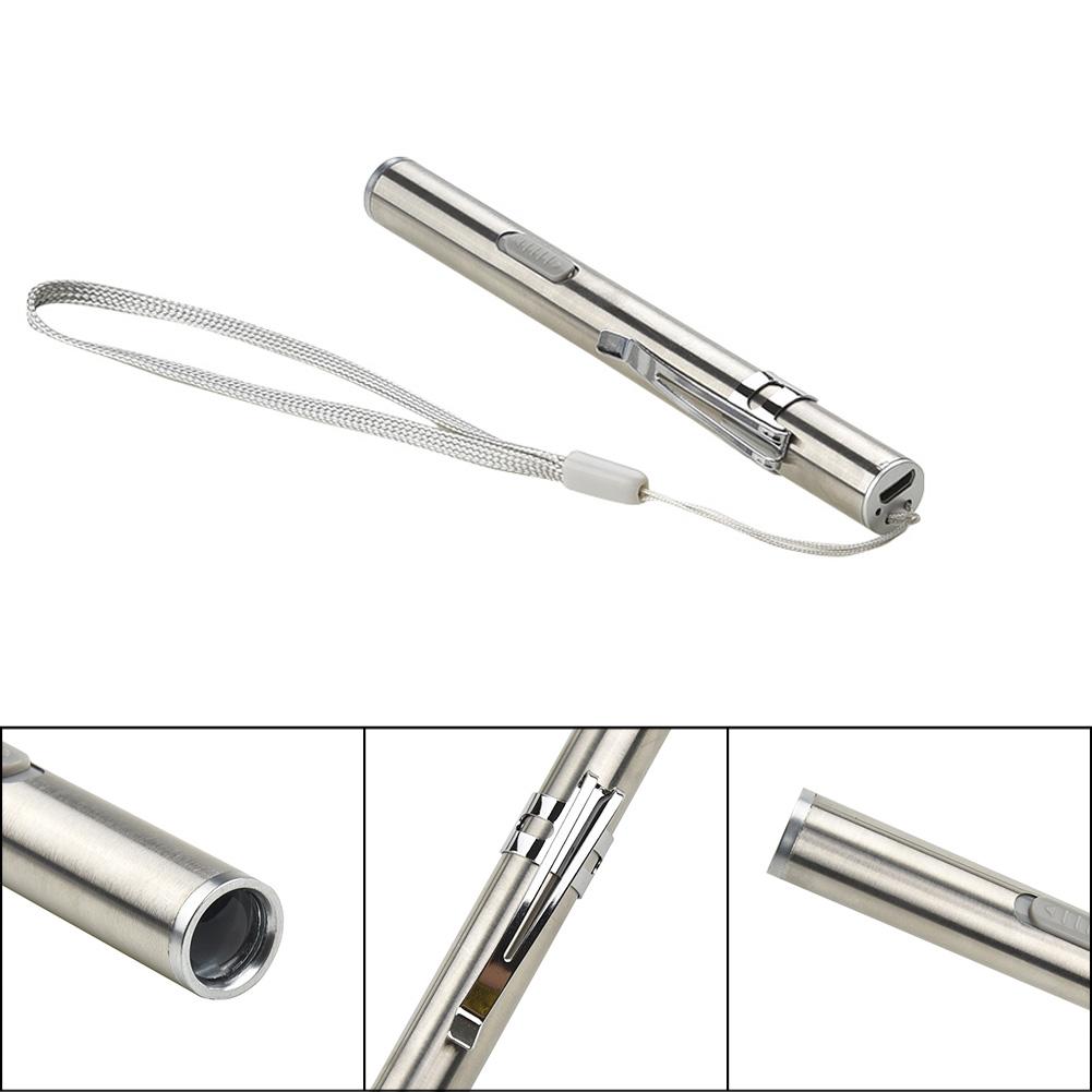 500lm Miniature Flashlight Torch Pocket Pen Size LED Lamp USB Charge Night Ridin