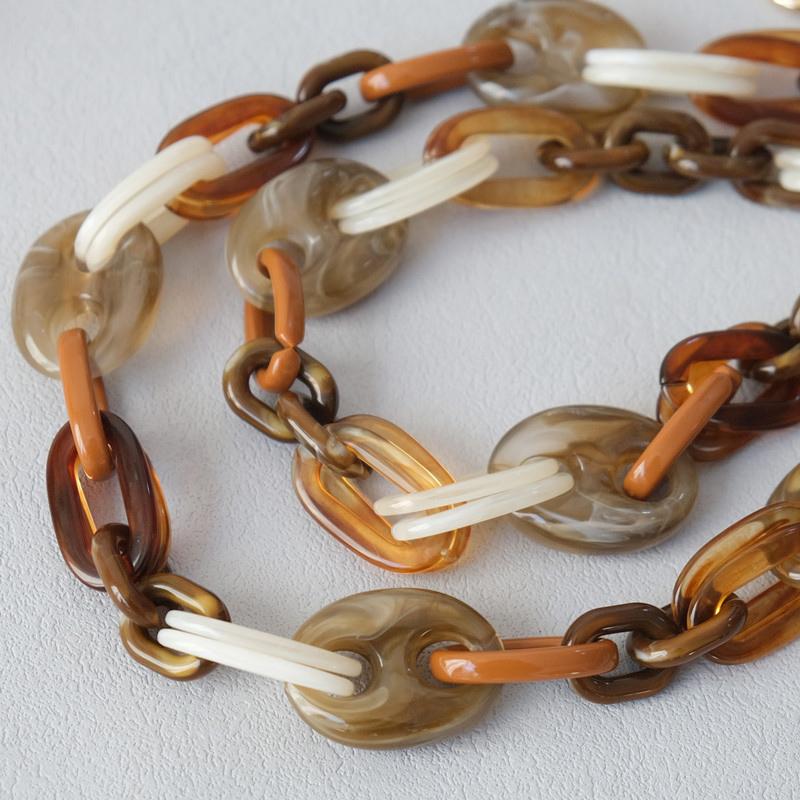 Neue Mode Frau Tasche Zubehör Crossbody Vintage Tasche Kette Acryl Tasche Braun Seil Strap Frauen Handtasche Schulter Griff Ketten