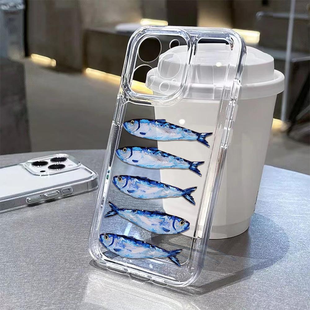 

Sardines Canned Phone Case For Samsung Galaxy S26 S25 S24 S23 S22 S21 S20 FE Note20 Note10 Edge Plus Ultra Lite 5G Clear Cover Samsung S25 5G