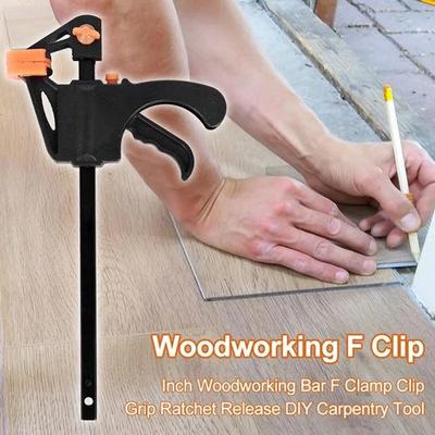 (Nikita) 91mm Wood Working Bar F Clamp Clamps Grip Ratchet Quick Release Fixed