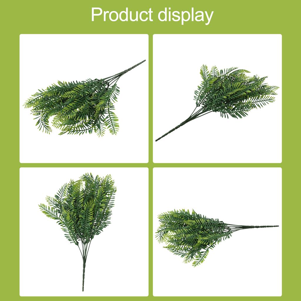 New High Quality Living Room Garden Home Hotel Artificial Plant Fake Leaves 33cm-40cm 7 Branches Green Plant Plastic