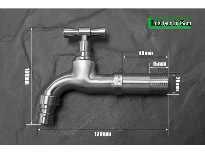 304 Stainless Steel Anti-Freeze Cold Resistant Outdoor Faucet with 4/6-Point Nozzle for Washing Machine