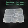 1300ml Disposable Rectangular 6-Compartment Meal Prep Container