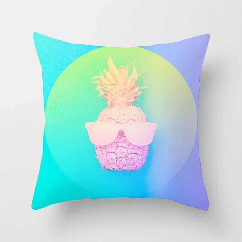Home Decor Pink Tropical Leaves Pillowcase Bedroom Sofa Cushion Cover Geometric