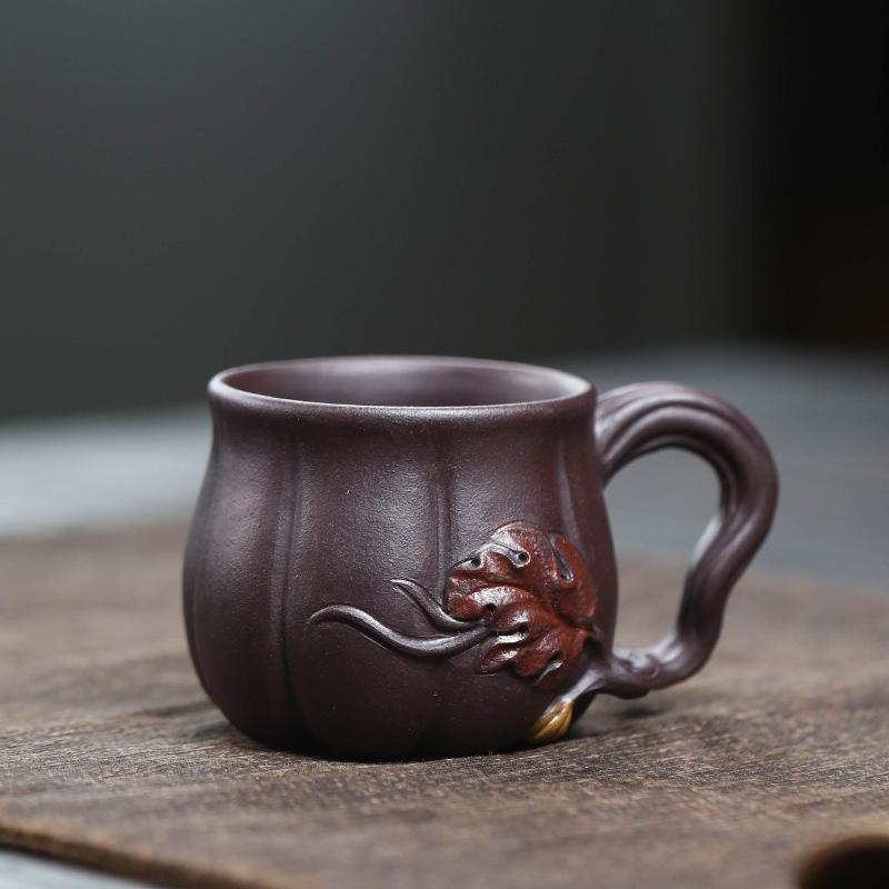 

120ml Yixing Zisha Cup Pumpkin Teacup Zen Tea Bowl Tea Cup Set Personal Cup Chazhan Master Cups Tableware Accessories Supplies