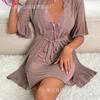 Sexy women's sexy lingerie, uniform seduction lace bow loungewear see-through