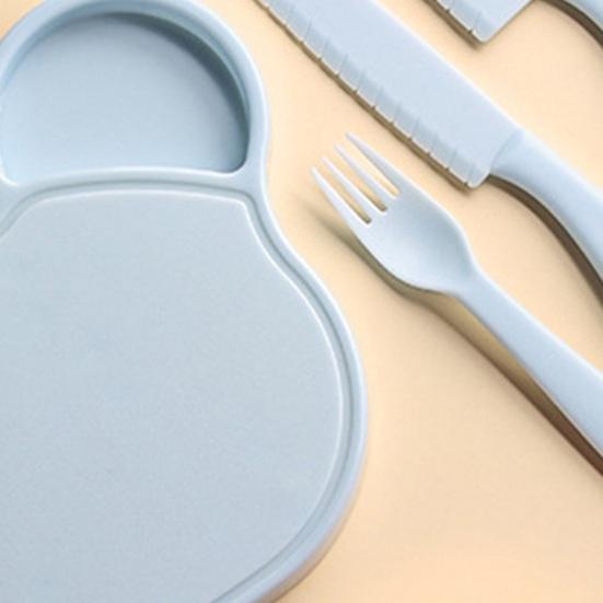 Ergänzende Lebensmittel-Schneidebrett mit Cartoon-Form Sichere abgerundete Schneider Gabeln Schneidebrett für Baby Früherziehung