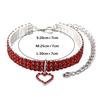 Neue Katze Hundehalsband Dreireihiges Elastisches Strass Haustierhalsbänder Liebesdekoration Halskette Welpe Kätzchen Ornament Haustierbedarf