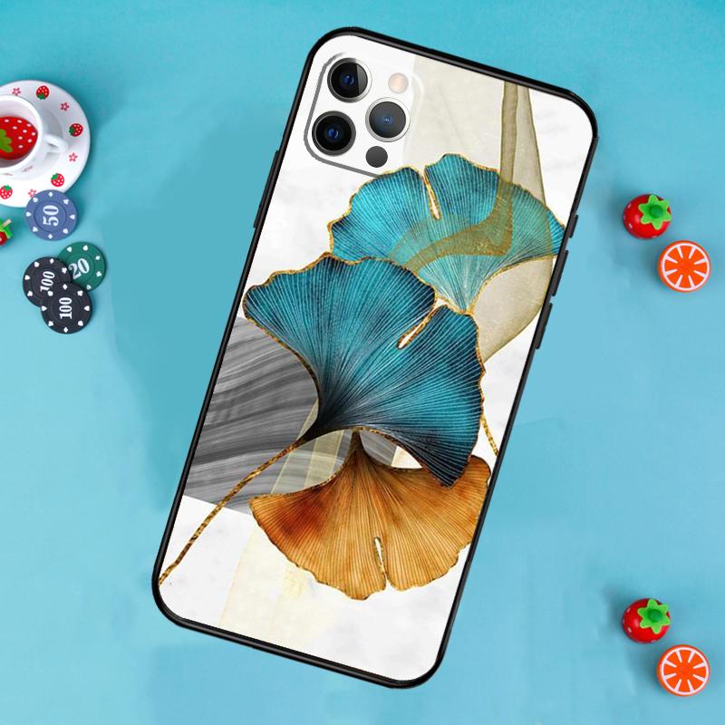 Luxury Gold Foil Art Phone Case For iPhone 17 Air 16 15 14 13 11 12 Pro Max 13 12 mini 15 16 Plus 16e Cover Funda