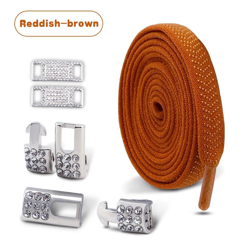 Tennis Silver Diamond Buckle Shoelaces No Tie Shoe Laces Elastic Laces Sneakers Without Ties Flat Shoelace for Shoes Accessories