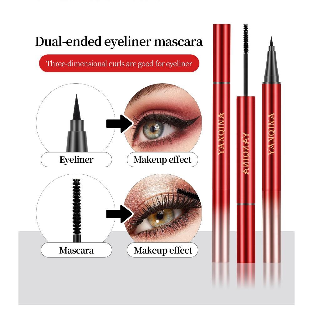 YANQINA  Double Header, One -eyed Pen -speed Dry Waterproof, Makeup Roll, Tap Fiber Long Mascara