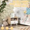 Kids Bedside Table with Drawer and Open Storage Shelf, Wooden Nightstand for Bedroom, Bedside Cabinet, White