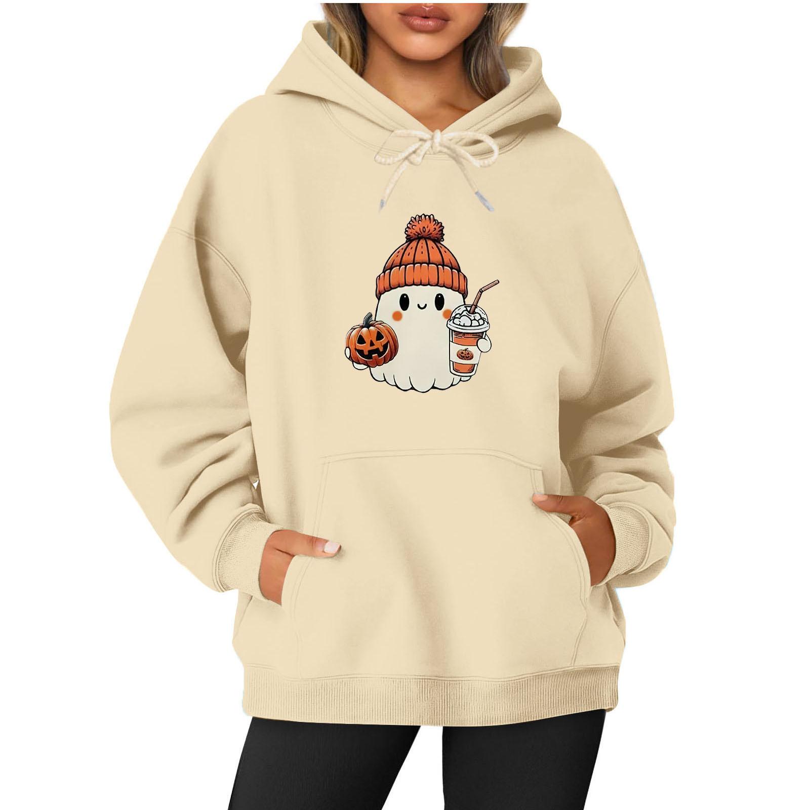 

Женский топ с длинным рукавом с принтом, однотонная толстовка XXXL бежевый