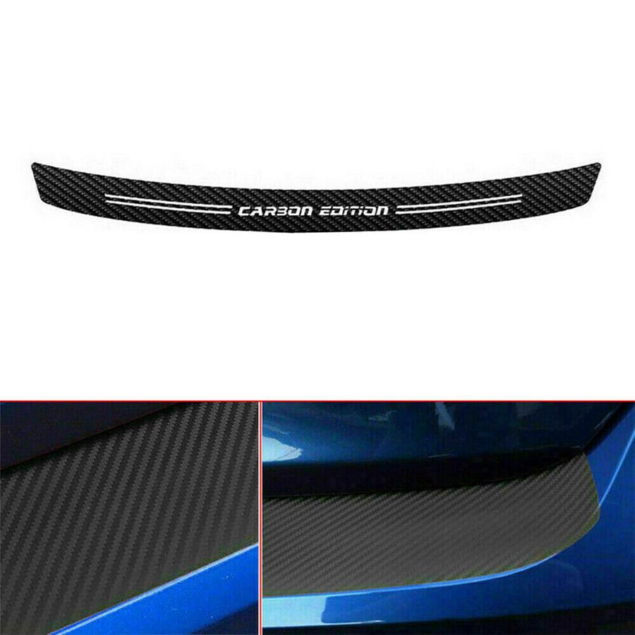 4D Carbon Fiber Rear Trunk Bumper Guard Accessories Decal Sticker Moulding Trim