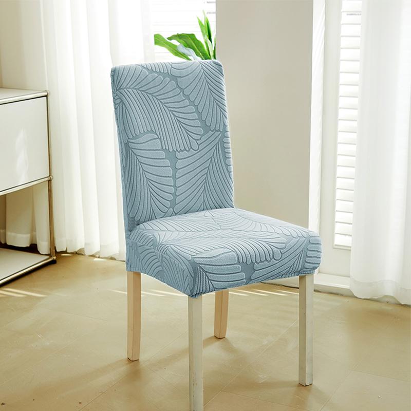 1pc Jacquard Solid Color Dining Chair Cover Elastic Dustproof Seat Slipcover Anti-dirt Anti-cat Scratches Chair Case for Wedding