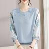 Elegant Women's Seven-Sleeve Knit Top - Fashionable, Comfortable, and Loose-Fit Mother's Wear