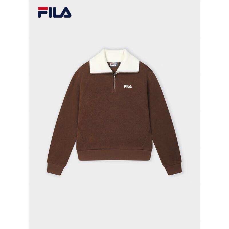 FILA Women's Color-Block Lapel Knit Pullover Sweatshirt