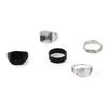 Combination Ring, Simple Gun Black Large Ring 5-Piece Set