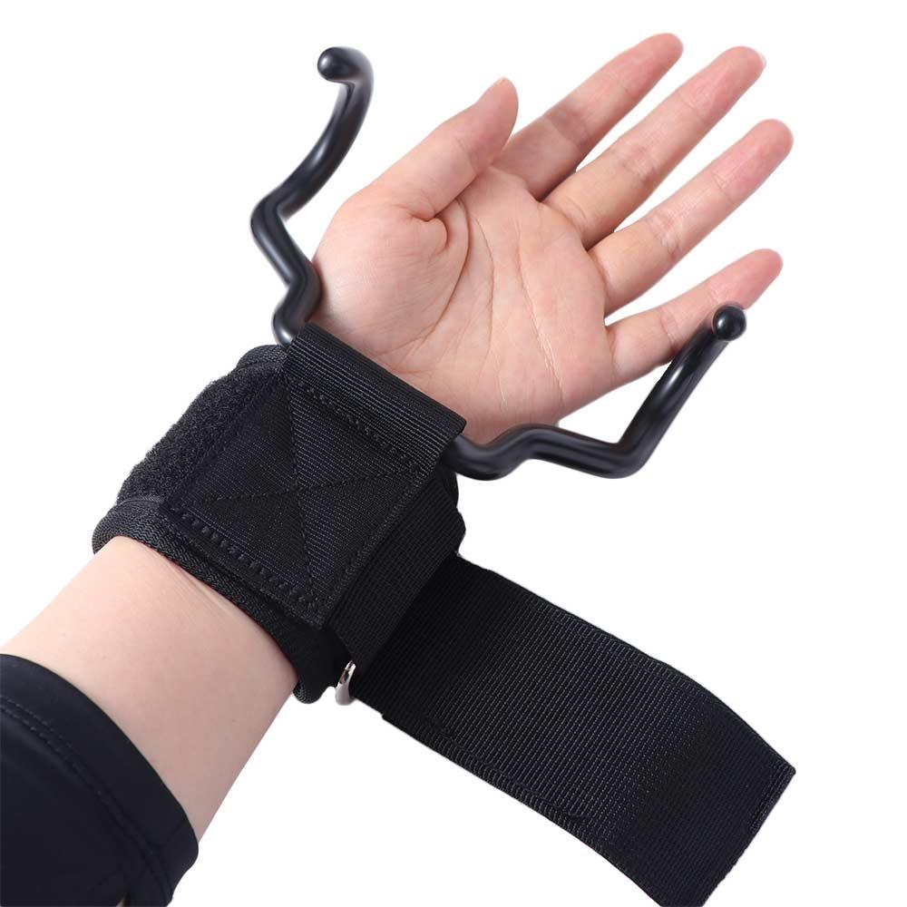 1 PC/Pair Pull-up Weight Lifting Grip Hook Non-Slip Adjustable Auxiliary Power Wrist Guard 1 Pair Auxiliary