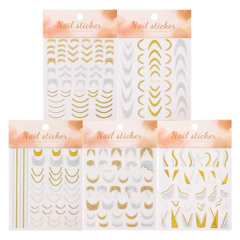 

French Nail Art Stickers 3D Adhesive Nail Decals French Lines Nail Art Designs Line Nail Decorations Nail Stickers 1