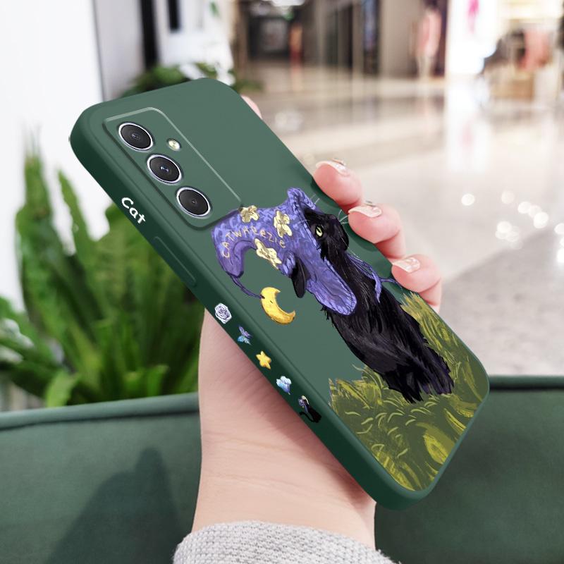 

Witch Cat Phone Case For Samsung Galaxy A54 A34 A24 A14 A55 A35 A25 A15 A05 A05S A04 A04S A04E 4G 5G Cover Samsung A35 5G